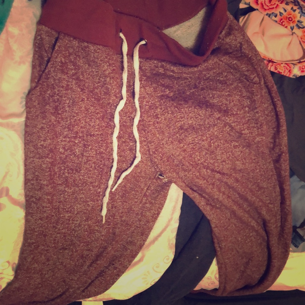 Red sweatpants